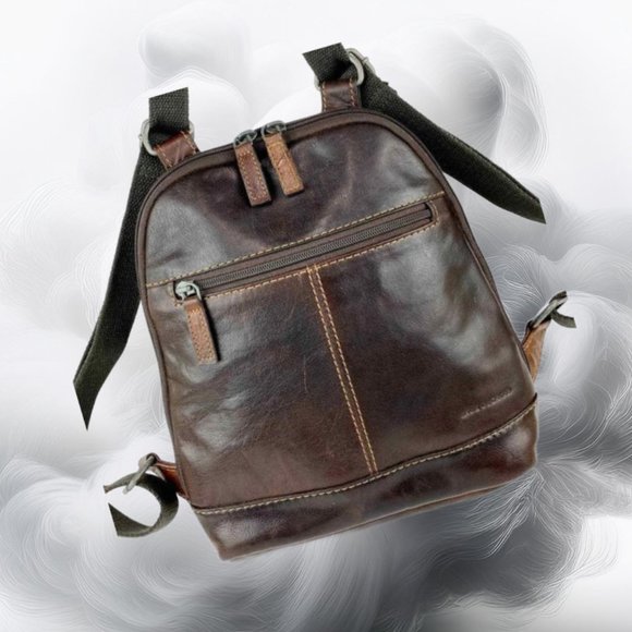 Jack Georges Voyager Chocolate Brown Leather Convertible Cross Body Back… - Picture 2 of 8